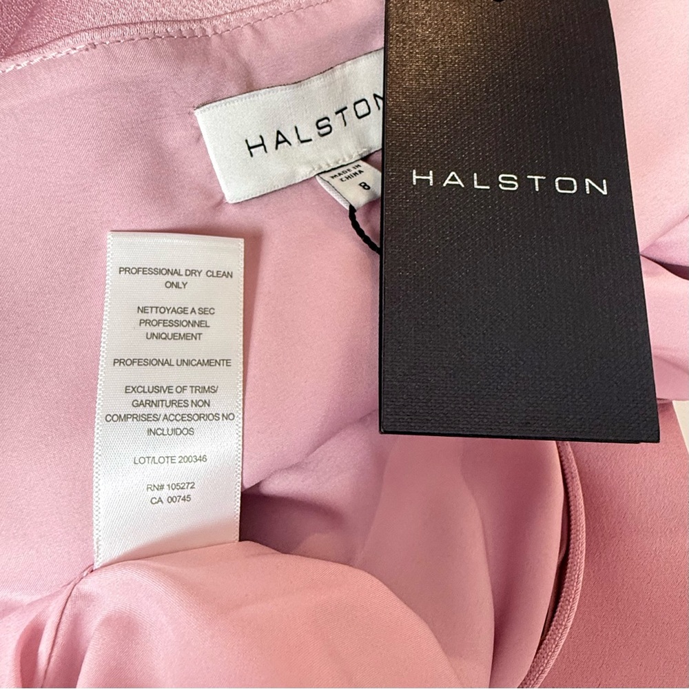 NWT Halston Astin Satin High-Low Maxi Skirt Dusty Rose Size‎ 8 - Picture 2 of 16